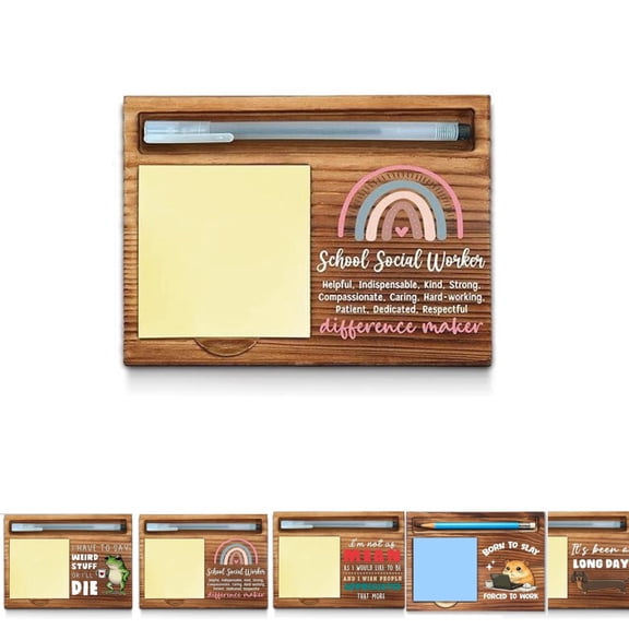 School Social Worker Sticky Note Holder, School Social Worker Thank You Appreciation Gifts for Women Self-Stick Note Pad Holders