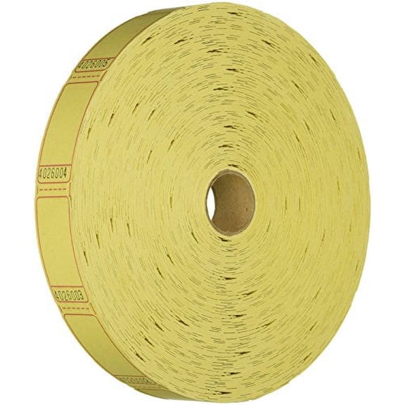 School Specialty 042462 Single Roll Tickets, 1" x 2", Yellow (Pack of 2000)