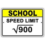 School Speed Limit 30 Mph Safety Math Geek Novelty Metal Note Metal 