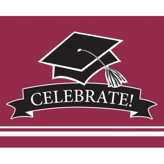 School Spirit Burgundy Invitations, 25pk