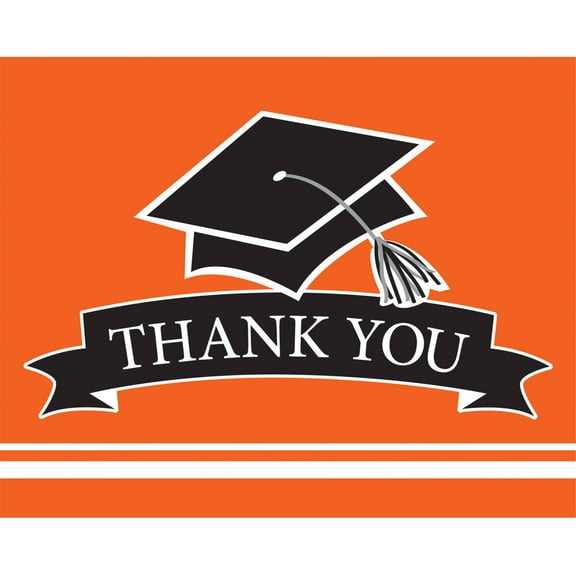 School Spirit Orange Thank You Cards, 25pk