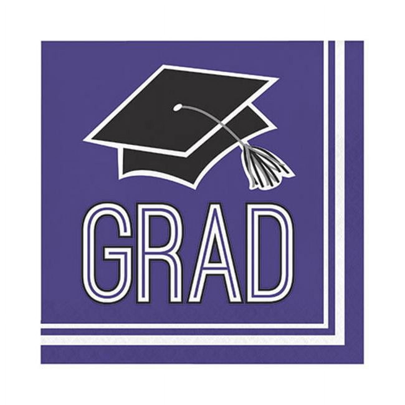 Beverage Napkins 10/36ct 2p School Spirit Purple - Thumbnail 2