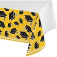 thumbnail image 1 of School Spirit Yellow Plastic Tablecloth, 1 of 3
