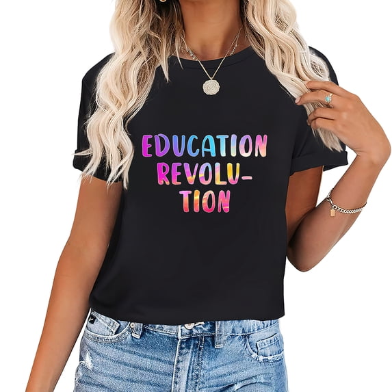 School Squad Goals Back to School Gifts Short Sleeve Graphic T-Shirts - Women's Summer Tops for Everyday Wear