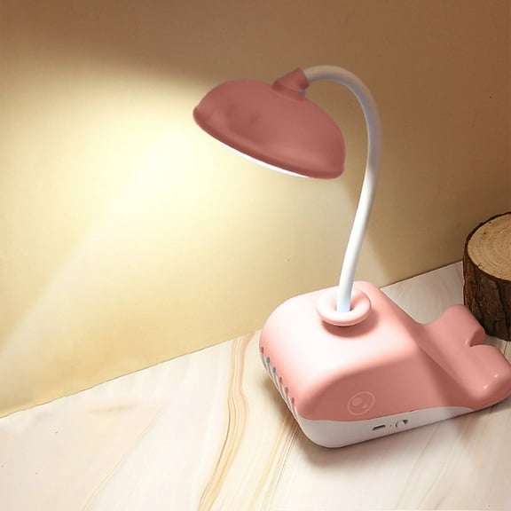 School Supplies under $1 Muecwrye Table Lamp, Desk Lamps for Home Office, Cute Cetacean Desk Lamp, 360 ° Flexible Gooseneck Lamp with Mobile Phone Stand, Study Lamp for Girls, Boys, Kids Dorm