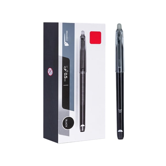 School_Supplies Under $1 dollars!Erasable Gel Pens, Black Heat Erasable Gel Pens 0.5mm Fine Point Built In Eraser Retractable Friction Pens ForHomework Note Recording Daily Journal 5ml Ink, Black