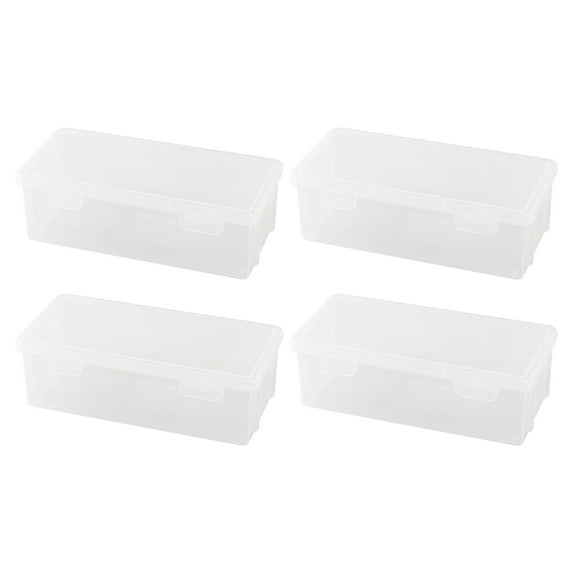 School Supplies, 4PC Extra Large Capacity Plastic Pencil Box Stackable Clear Pencil Box Office Supplies Storage Organizer Box For Gel Pens Erasers Tape Pens Pencils Mark, Storage Organizer