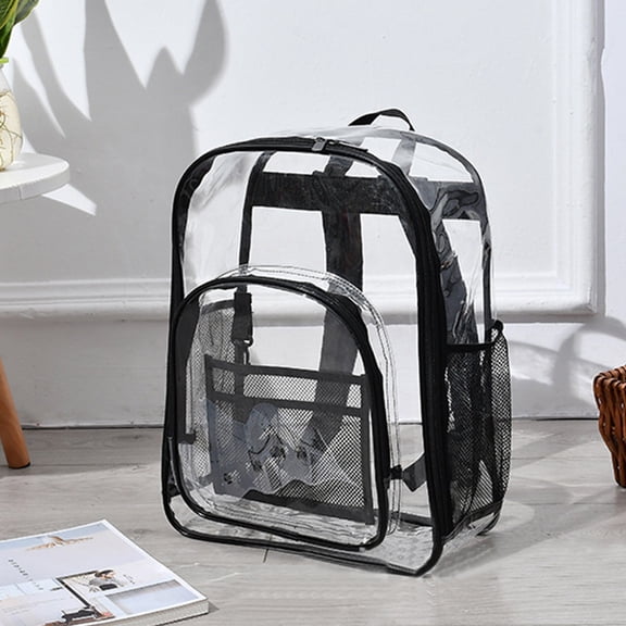 School Supplies Clearance Clear Backpack Heavy Duty,Clear Backpack Heavy Duty Clear Bookbag Transparent Backpack Look Through Plastic Bookbag For School,Work,Stadium,Travel