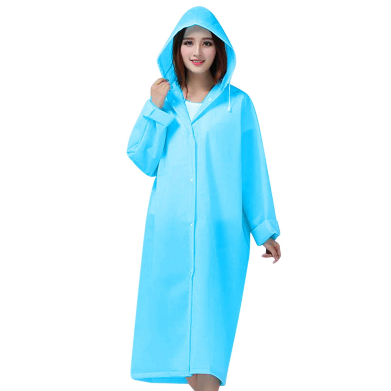 Tahtuvzn School Supplies Raincoat for Adults Portable Rain Cape Water-proof Outdoor with Hood Transparent Camping, Hiking & Travel,43.30 In