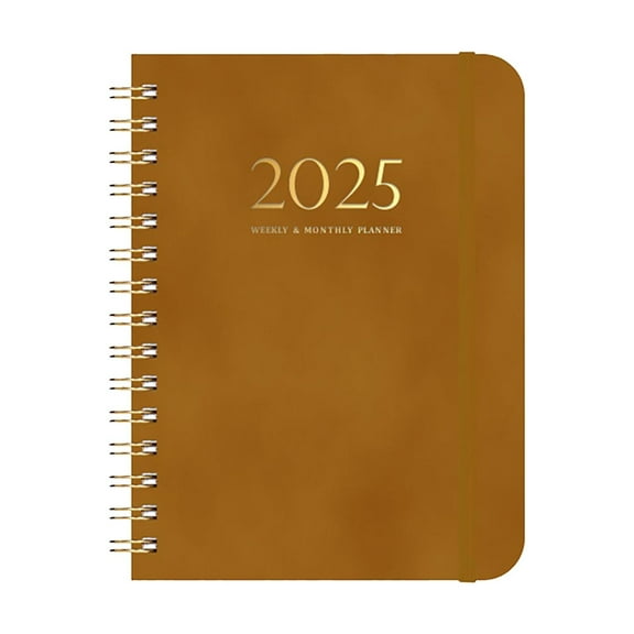 School Supplies Elementary Students 2025 Leather Bound Planner: A5 Wire Bound Weekly & Daily Journal Your Ultimate Organizer For A Stylishly Productive Year