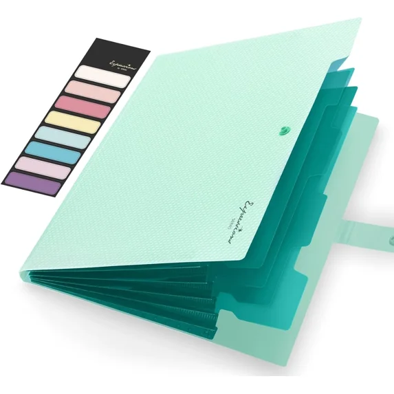 School Supplies File Folder, Letter Size Accordion Portable Paper File Organizer