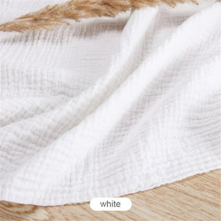 Bright White Bubble Gauze Cotton Fabric