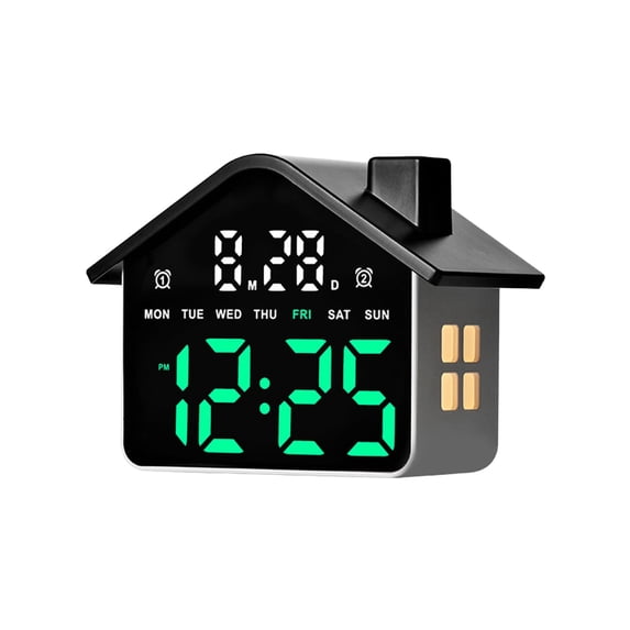 School Supplies,House Shaped LED Alarm Clock Multifunction Electronic Clock with Night Light Digital Desk Clock for Bedroom Office Home Decor
