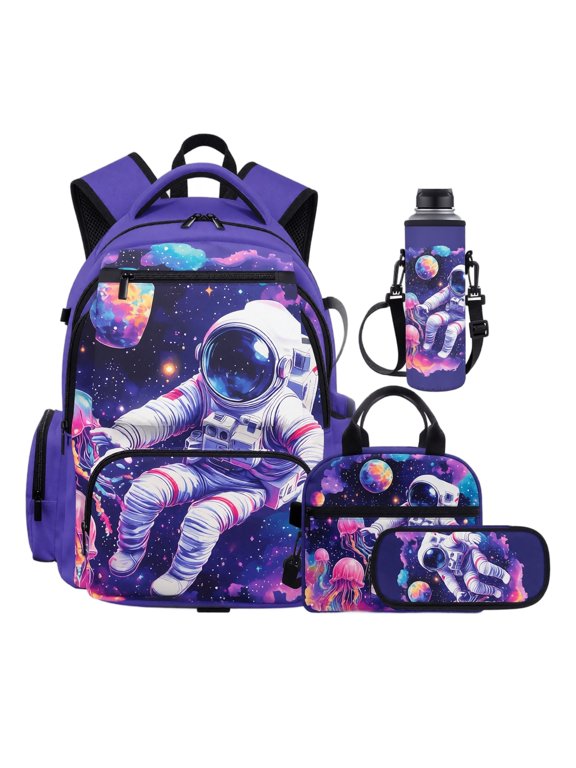 School Supplies Set Back to School Supplies All Over Print Space Astronaut Backpack with Matching Accessories for Student Daily School Use
