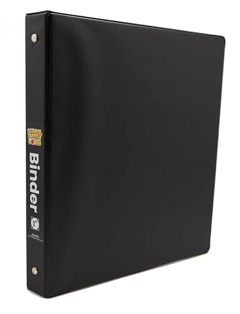 School Supply Boxes | 1" 3 Ring Binder with Pockets | 10 Pack | Black Binder