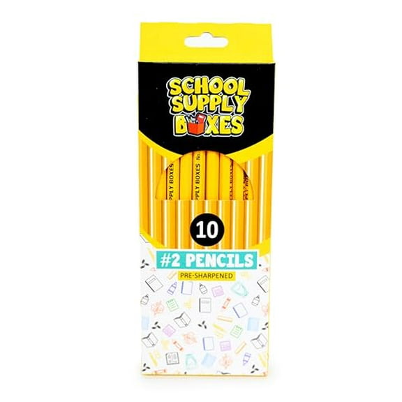 School Supply Boxes | 10 ct. Wooden Pencil Pack | 6 Packs | Pre-Sharpened No. 2 Wooden Pencils | 60 Total Pencils