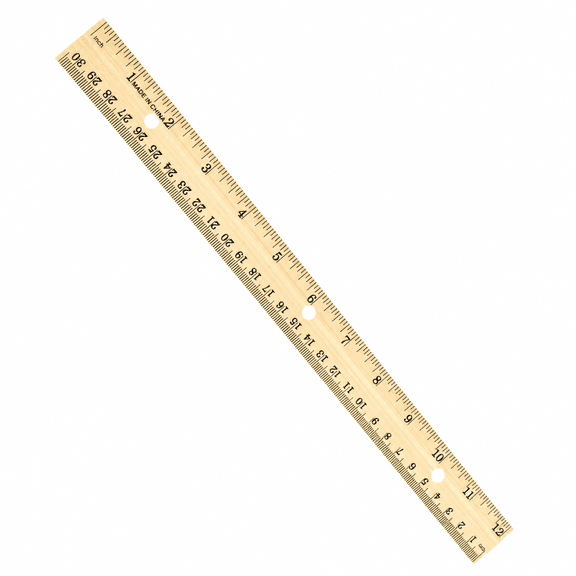 School Supply Boxes | 12" Wooden Ruler with 3-Ring Binder Holes | 50 Pack | Durable Classroom and Office Supplies