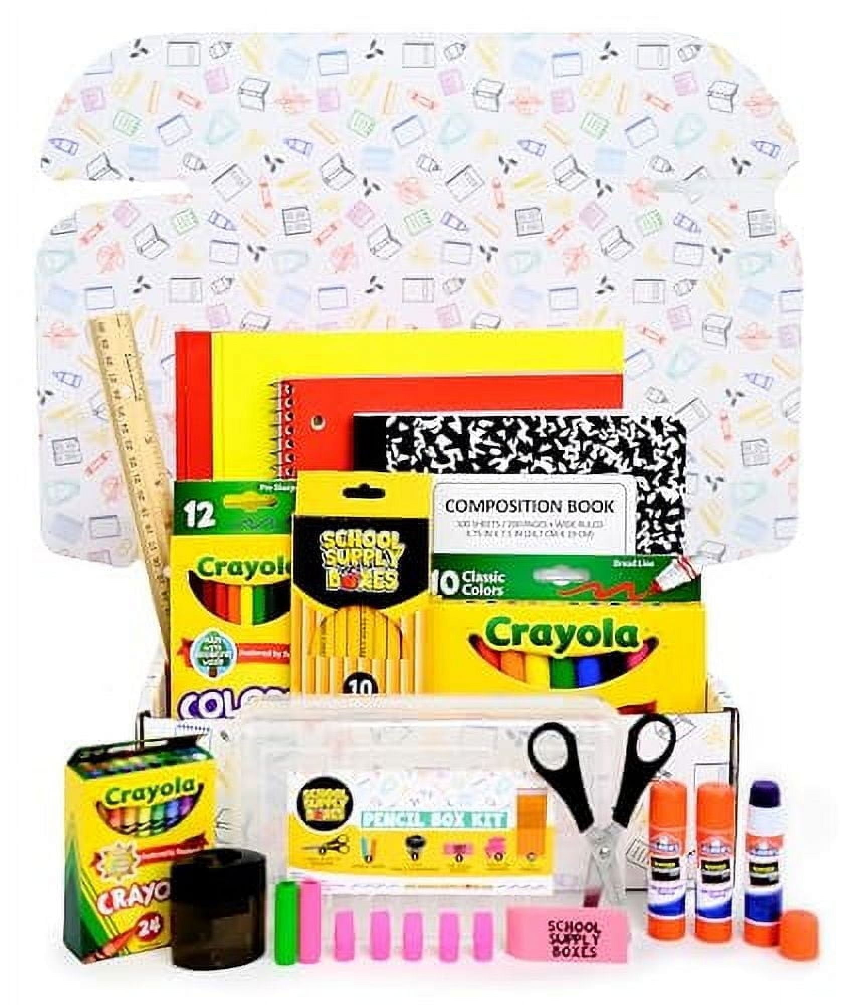 School Supply Boxes | Back to School Supply Box Grades K-5 | Case Pack (4 Boxes) | School Supply Kit Back to School Essentials