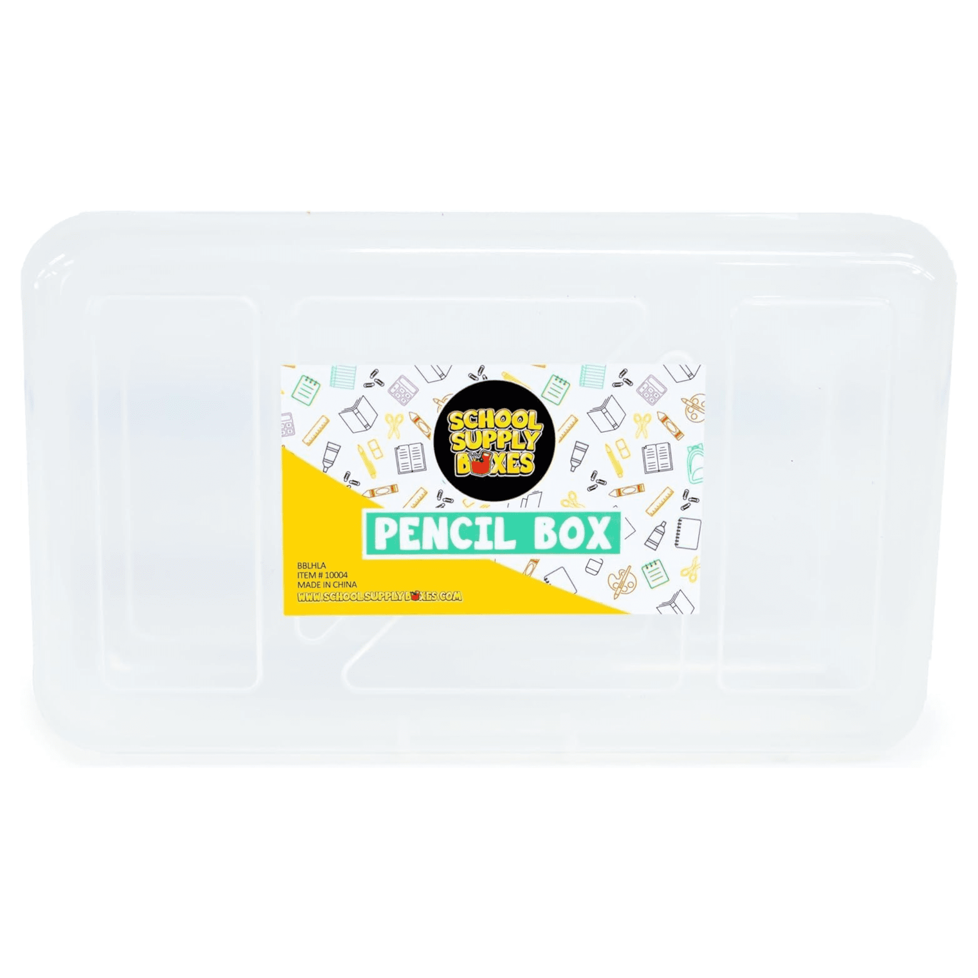 School Supply Boxes | Clear, Translucent Pencil Box | 6 Pack | Durable and Stackable Organizer for School Supplies & Office Products