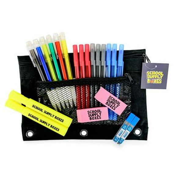School Supply Boxes - Math Class Pencil Bag – 23-Piece Back-to-School Bag