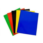 School Supply Boxes | (Various Colors - Red, Yellow, Green, Blue, or Black) Three Prong, Two Pocket Folders | 10 Pack | Letter Size Folders for the Classroom & Office