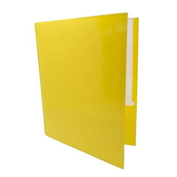 School Supply Boxes | (Yellow) Three Prong, Two Pocket Folders | 100 Pack | Letter Size Folders for The Classroom & Office