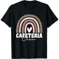 thumbnail image 1 of School Support Team Matching Cafeteria Crew Leopard Rainbow T-Shirt, 1 of 4