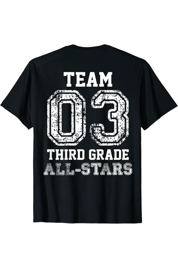 School Team 3rd Grade All-Stars Sports Jersey (On Back) T-Shirt