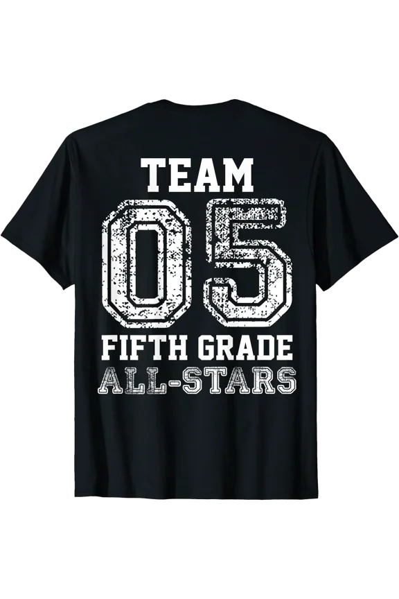 School Team 5th Grade All-Stars Sports Jersey (On Back) T-Shirt