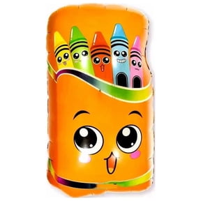 School Theme Balloon Crayons Foil Mylar Educational Celebration Balloon