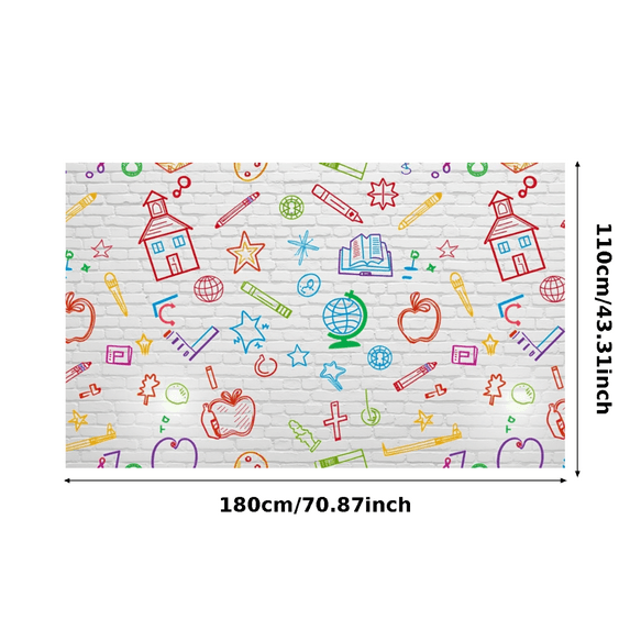 School Theme Photography Backdrop Polyester Material Classroom Background for School Events Education Decor Party