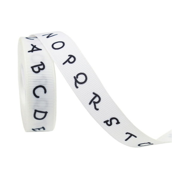 School Themed Craft Ribbon Set - Printed ABC, Pencil & Chalkboard Designs - Teacher Appreciation Gift Wrapping & Wreath Decor - Back to School Supplies for Classroom Projects