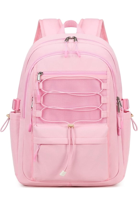 School Travel Laptop Backpack Weekend Leisure Vacation Rucksacks Unisex 15.6in Handmade Rope Decoration Student Cute Lightweight High-Capacity The Gift Bookbag (Off-White)