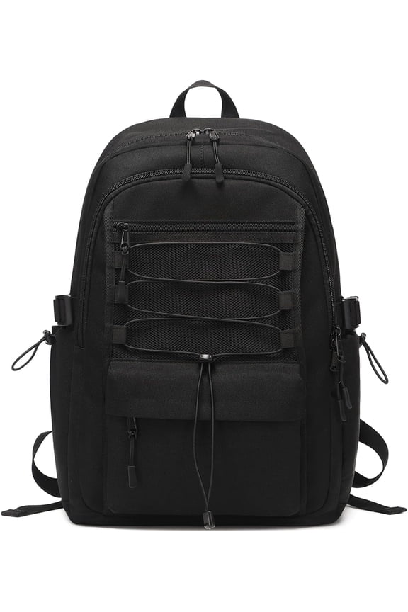 School Travel Laptop Backpack Weekend Leisure Vacation Rucksacks Unisex 15.6in Handmade Rope Decoration Student Cute Lightweight High-Capacity The Gift Bookbag (Off-White)