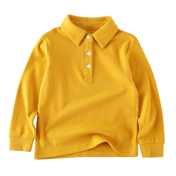 School Unifor𝐦s for Boys Long Sleeve Pol𝐨 Shirt Toddler Baby Boys Back to School Shirt Button up Shirt Fall