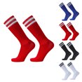 thumbnail image 1 of School Uniform Cotton Knee High Socks Athletic Sports Soccer Socks Tube Sock for Girls and Boys Red One Size, 1 of 3