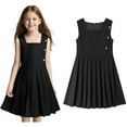 thumbnail image 1 of School Uniform Dress Cute Pleated Knee Length Sleeveless Black Girls Uniform Jumper Girl School Uniform 6-7 Years, 1 of 4
