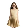 thumbnail image 1 of School Uniform Dress Cute Pleated Knee Length Sleeveless Khaki Jumpers for Girls Uniform Skirt 13-14 Years, 1 of 5