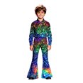 thumbnail image 1 of School Uniform Dress for Girls Pants 2 Shimmering Glitter Wide Leg Casual Trousers With Statement Detailing For Everyday Play Schooling Blue 5-6 Years, 1 of 7