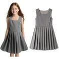 thumbnail image 1 of School Uniform Dresses for Girls Knee Length Sleeveless Grey Girls Jumper Dress Uniform Shirts for Girls 6-7 Years, 1 of 3