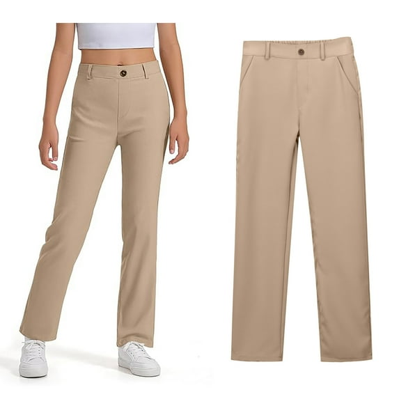 School Uniform for Girls Skinny Fit Kids Dress Pants with Pockets Straight Pants Khaki Pants Back To School Outfits for Girls Child Girls Outfits Size 5-6 Years