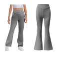 thumbnail image 1 of School Uniform for Girls Pants Kids Dress Pants with Pockets Flare Leg Pants Girls Grey Uniform Pants Back To School Clothes Preppy Clothes 11-12 Years, 1 of 5