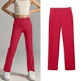 thumbnail image 1 of School Uniform for Girls Skinny Pants Kids Dress Pants with Pockets Straight Pants Red School Pants for Girls Back To School Clothes for TeenGirls Preppy Clothes 11-12 Years Girls Clothes, 1 of 8
