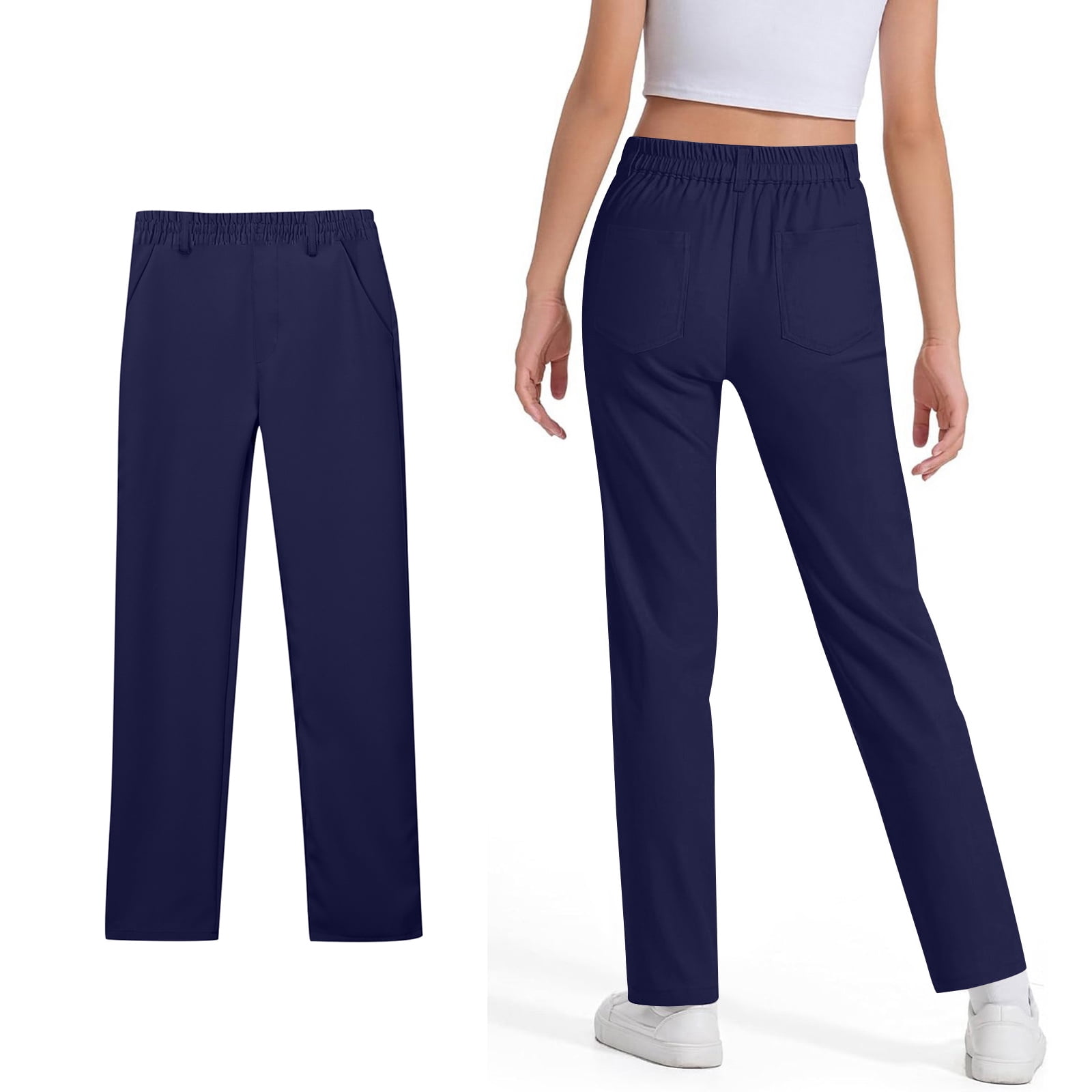 School Uniform for Girls Skinny Pants Stretch Pants with Pockets