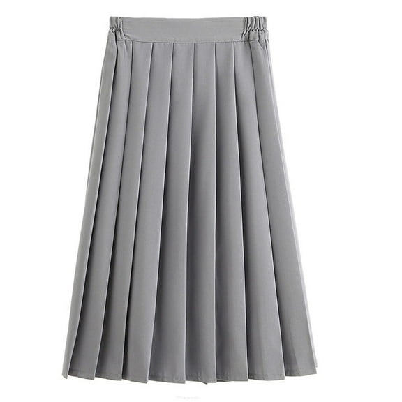 School Uniform Maxi Skirts for Girls Trendy Elastic High Waist Pleated A-Line Skorts with Shorts Teen Preppy Cute Outfits