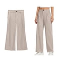 thumbnail image 1 of School Uniform Pants for Boys Dress Pants Adjustable Waist Straight Pants with Pockets Girls Beige Uniform Pants Back To School Slim Fit Chino Pants 11-12 Years, 1 of 6
