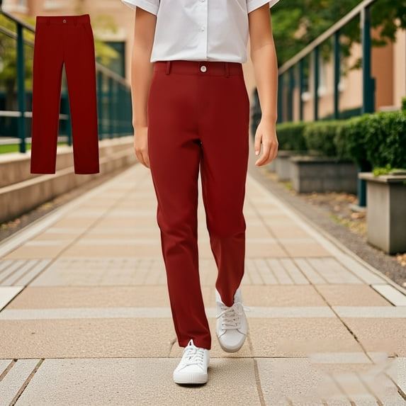School Uniform Pants for Girls Skinny Fit Kids Dress Pants with Pockets Straight Pants Pants for Girls Uniform Back to School Clothes for Teen Girls Kids Girls Clothes Size 5-6 Years