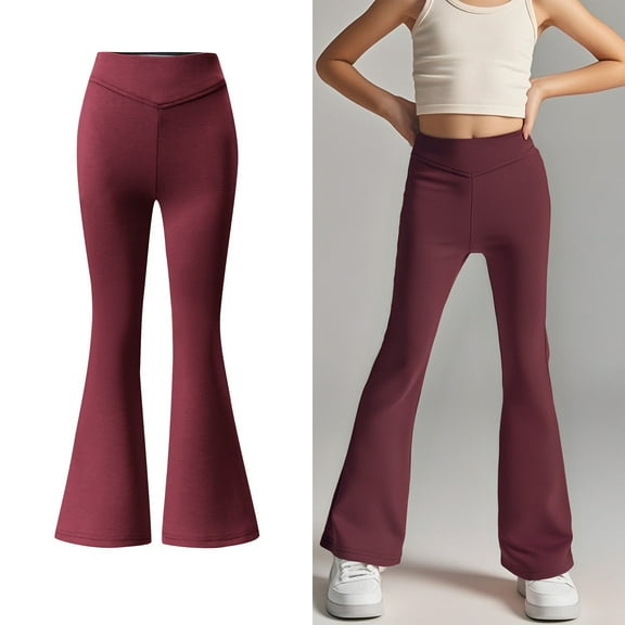 School Uniform Pants for Girls Skinny Fit Stretch Pants with Pockets Flare Leg Pants Red Pants Back To School Outfits for TeenGirls Clothes for Girls 13-14 Years Girls Clothes