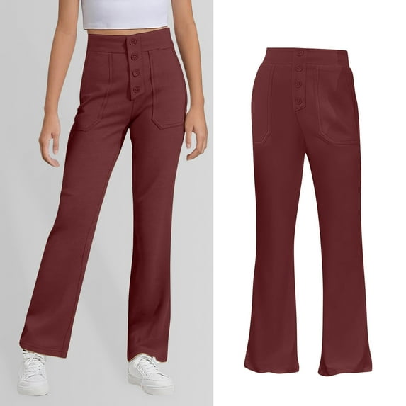 School Uniform Pants for Girls Skinny Pants Kids Dress Pants with Pockets Straight Pants Pants for Girls Back to School Clothes Kid Preppy Clothes for Girls 7-8 Years