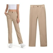 WENWU School Uniform Pants for Girls Skinny Pants Stretch Pants with Pockets Straight Pants Khaki Pants Back To School Outfits for Girls Kids Girls Pants Size 5-6 Years